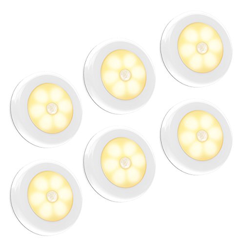 Motion Sensor Light, Iextreme Battery-Powered LED Night Light Step Lights Stair Closet Light Under-Cabinet Lighting Stick Anywhere Lamp Tap Light for Hallway, Cabinet, Closet, Stairs, Bathroom, 6PACK