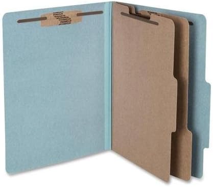 ACCO - Carpetas de clasificación de cartón prensado de 25 puntos, carta, seis secciones, azul cielo, 10caja 15026 (DMi BX
