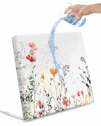 2 Pack Spring Floral Waterproof Cushion Covers with Ties, Outdoor Patio Chaise Lounge Chair Seat Cushion Slip Covers Replacement(Only Cover) Botanical Summer Flower 20