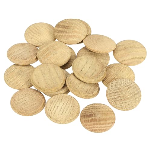 Image of uxcell 50 Pcs 1.38 x 1.57 Inch Wood Hole Plugs, Wooden Screw Hole Cover, Wood Pocket Button Plug for Chair Stair Craft Furniture Woodworking