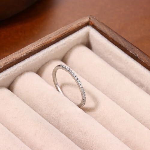 Classic Cubic Zirconia Stackable Wedding Bands Simulated Diamond cz Promise Ring for Women Jewelry Gifts4