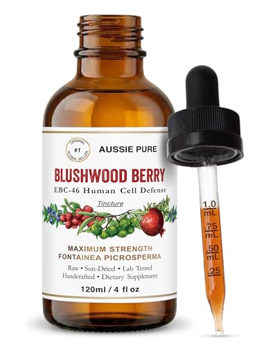 Aussie Pure Blushwood Berry EBC-46 Human Therapy Tincture Immune & Cell Defense Supplement Natural Antioxidant Alcohol-Free Vegan Glycerin Formula Oral & Topical Use 120ML