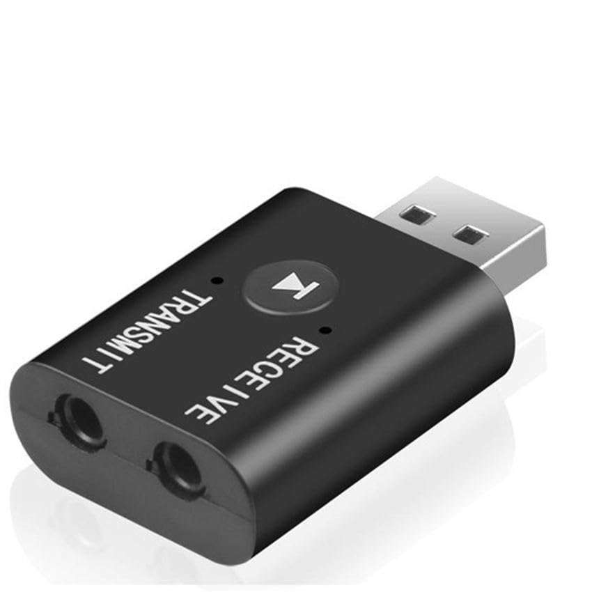 MANYCAST® Wireless 3.5mm aux Version Mini Receiver 2 in 1 Transmitter Bt 5.0 Bluetooth Adapter for TV PC Computer Car Speaker WiFi Stereo