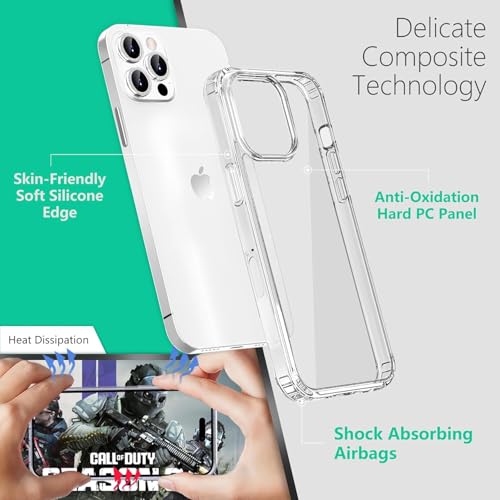 Image of ClearShield Transparent Back Cover for iPhone 16 Pro, Hybrid PC & TPU Shockproof Design, 360 Degree Protection Crystal Clear Case, Anti-Scratch Armor Mobile Phone Cover