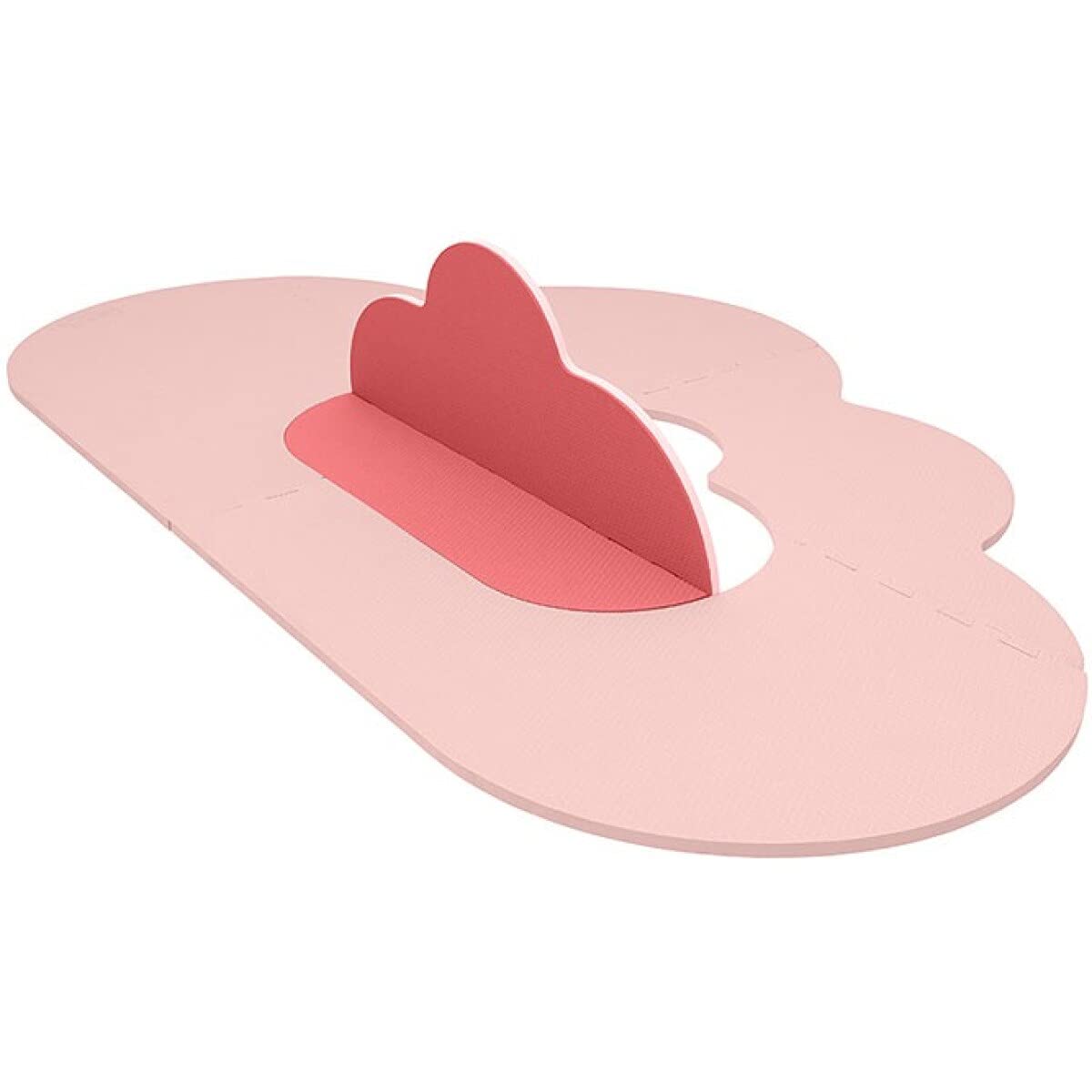 Quut - Alformbra de juegos bebe - Forma Nube - Alfombra Puzzle Infantil para bebés de Foam (EVA), Suelo Extra Acolchado para niños, Color Rosa y beige
