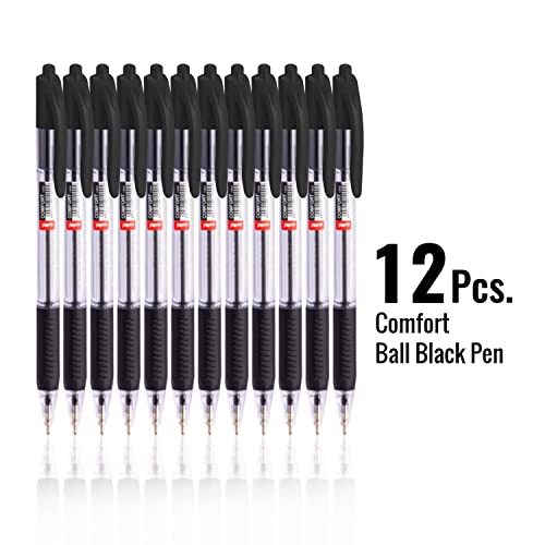 Cello Ballpoint Pen Black Pens Comfort Grip Ball Pens Medium Point Biros,Retractable Ballpoint Pens (1.0MM) Black Pen, Pack of 12 | ideal for office, Home, and School Stationary supplies Cello Ballpoint Pen Black Pens Comfort Grip Ball Pens Medium Point Biros,Retractable Ballpoint Pens (1.0MM) Black Pen, Pack of 12 | ideal for office, Home, and School Stationary supplies