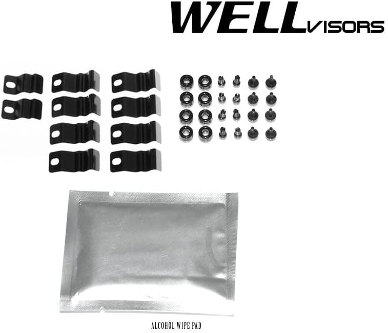 WellVisors Window Visors Wind Deflectors Compatible with Honda 2017-2026 Ridgeline with Black Trim Rain Guards 3-847HD038