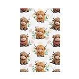 Zsuugj Lindas toallas de microfibra de vaca de las tierras altas, gofre de secado rápido, toalla de mano para cocina, 16 x 26 pulgadas