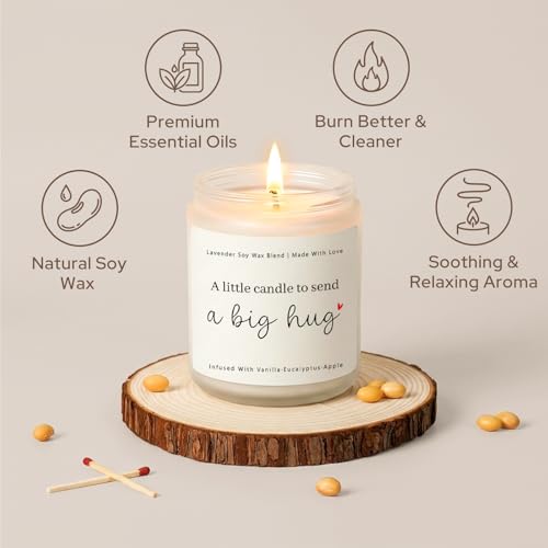 Image of Thinking of You Gifts for Women, Big Hug Candle Get Well Candle | Sympathy, Cheer Up, Comfort Gifts, Feel Better Inspirational Gift, Send A Big Hug Candle 7Oz Lavender Scented Candle