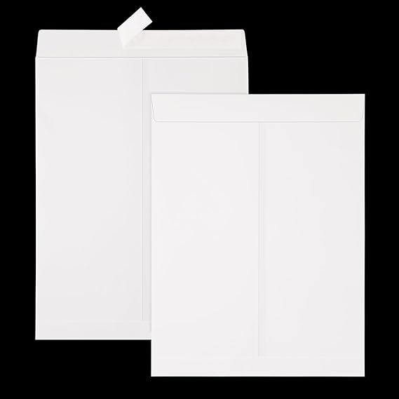 JEFURE 18 Pcs 9x12 Catalog Envelopes, White Self Seal