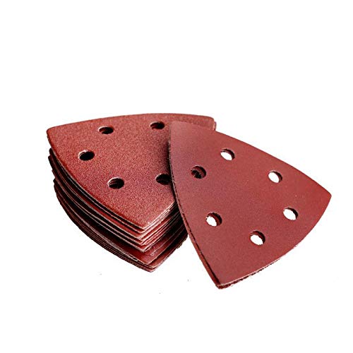Denveo 95mm 3.7 Inch Triangle Detail Dry Sanding Disc 60/80/120/180/240/320 Grit Sandpaper Assortment
