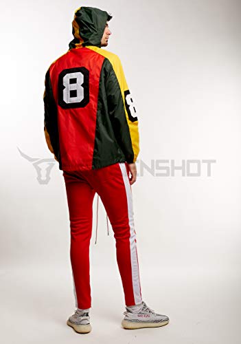 Image of SCREENSHOT Mens Streetwear Windbreaker Jacket - Lightweight Graphic Hoodie, Graffiti Hip Hop Urban Fashion Pullover Top