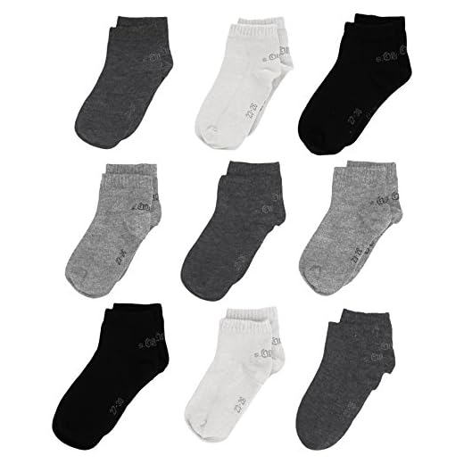 s.Oliver Socks Jungen Sneakersocken S21010, 9er Pack, Grau (grey 49), 31-34 (Herstellergröße: 31/34)