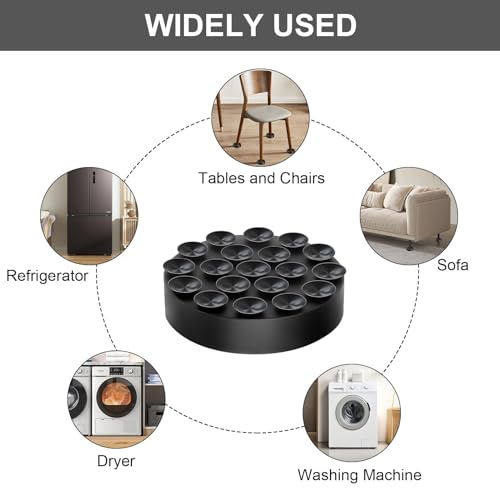 Schwingungsdämpfer Waschmaschine, 4 Stück Waschmaschine Unterlage Universal Anti Vibrationsdämpfer Gummi Antivibrationsmatte Waschmaschinen Dämpfer Antirutschmatte Füße für Kühlschrank (Schwarz)