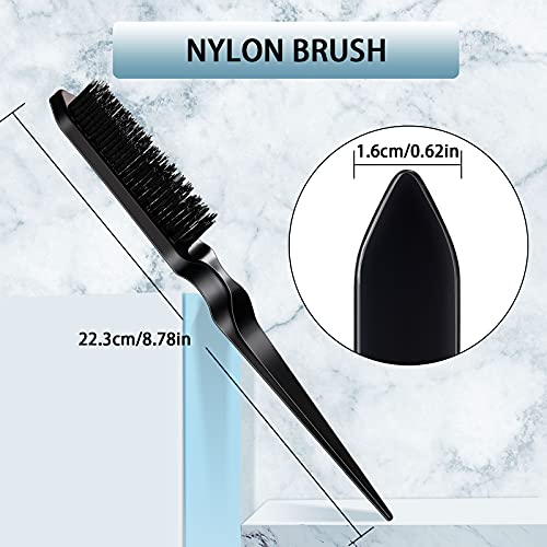 Geiserailie GEISERAILIE-SIDED-EW4T8EW74 3 Pcs Slick Back Hair Brush Set Bristle Hair Brush Edge Control Brush Teasing Comb thumb #2