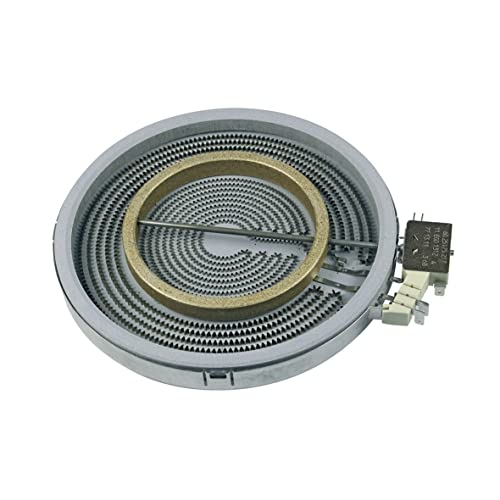 Radiador doble circuito placa vitrocerámica Ø210/120mm 2200/750W original Bosch Siemens 00436657 Radiador HiLight, adecuado para Balay Constructa Gaggenau Junker Neff Viva pkf pkn hsn nkc eh ca