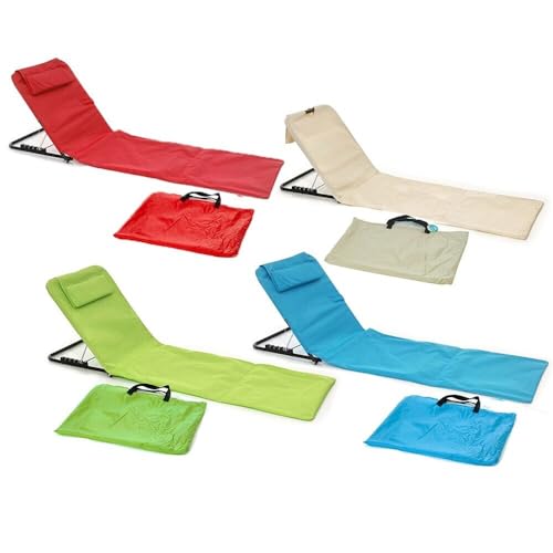 Spiaggina Mare Lettino Stuoia Da Spiaggia Con Schienale Regolabile Per Campeggio Con Pratica Sacca Da Facile Trasporto-Celeste