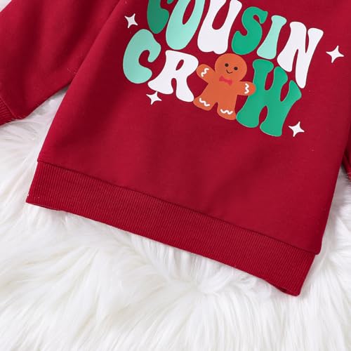 Meiweileya Kid Toddler Baby Girl Boy Sweatshirt Christmas Cousin Crew Print Long Sleeve Pullover Top Xmas Fall Winter Outfit4