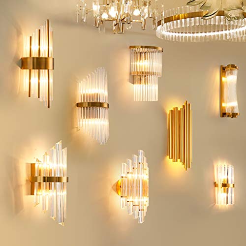 Lampe murale créative à cristaux pour chambre à coucher moderne - 7