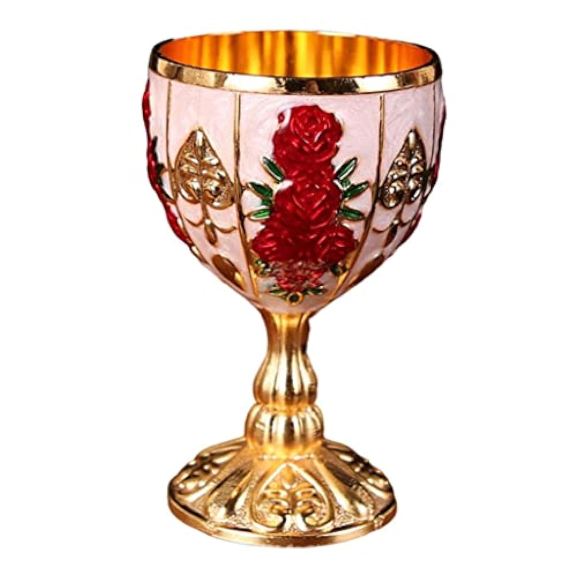 4x Elegant Wine Goblet Embossed Glass Drinkware Set
