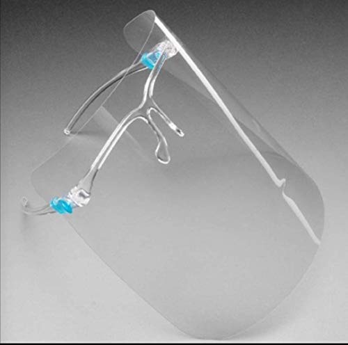 KAV® Visière de protection intégrale avec cadre de lunettes - Visières d'affaires confortables avec cadre noir - Exclusif transparent pour les entreprises - Vendeur britannique (6, cadre transparent)