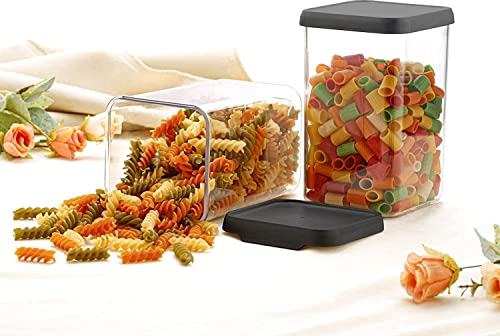 Image of TEKCOOL Air Tight Kitchen Containers Set (Pack of 8, 1200 ML) for Storage Pulses, Cereals, Grains, Dry Fruits, Pantry Organization and More, Food Grade, BPA Free, Stackable, Transparent /-