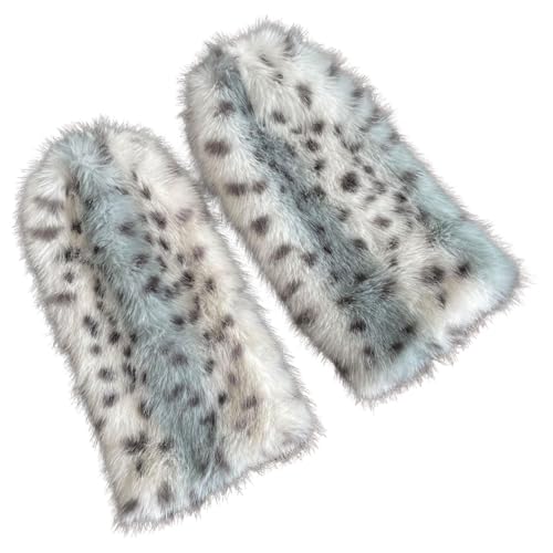 Generisch Calentadores de piernas mullidos, suaves y cálidos calentadores de estampado de leopardo para botas - calentadores de piernas para el invierno, para niñas, adolescentes, esposas, hermanas