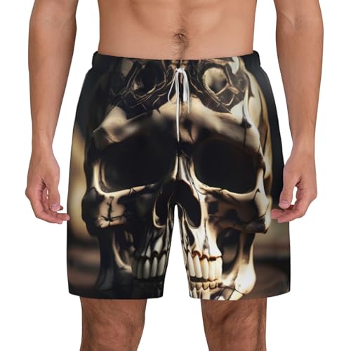 Short de bain squelette homme anti-irritation avec doublure compression séchage rapide