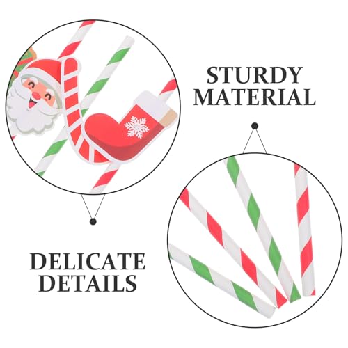 Pitillos de papel navideños multicolor de 48 piezas miniatura 6