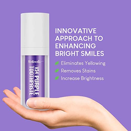 Viebeauti Purple Toothpaste For Teeth Whitening, Purple Colour Corrector, Teeth Whitening Toothpaste, Color Wheel Toothpaste, Dental Color Corrector, Teeth Whitener (1Fl Oz/30 Ml) #TOP1
