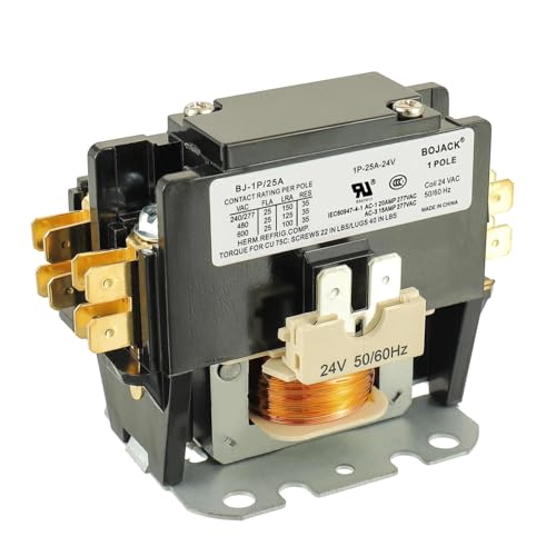 Contacteur de climatiseur BOJACK 24V FLA 25A avec isolation renforcée monophasé à 1 pôle
