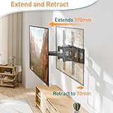 ELIVED Full Motion TV Bracket, Swivel & Tilt Mount for 26-70 Inch LCD, LED, OLED TVs (Max. VESA 400x400mm, 45kg), Extends Double Arms, EV1001 - Image 3
