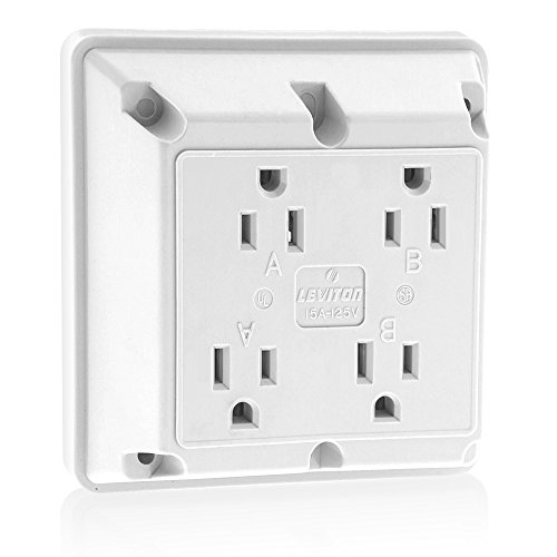 Leviton 15 Amp, 125 Volt, Industrial Series Extra Heavy Duty Grade, 4-In-1 Receptacle, Straight Blade, Grounding, 1254-W, White by Leviton - Used condition - US$15.17