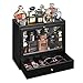 Emfogo Cologne Organizer, Leather Perfumes Organizer for Dresser, Large Capacity Dustproof Cologne Holder with Drawer Storage Perfume Stand Organizer, Ideal Gift for Loved ones