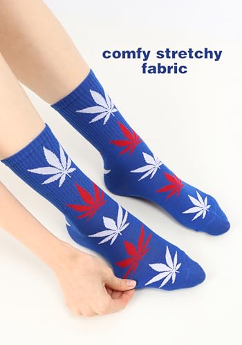 Image of DAZCOS Unisex Maple Leaf Socks Multicolor 2 Pairs for Halloween Christmas Thanksgiving Day
