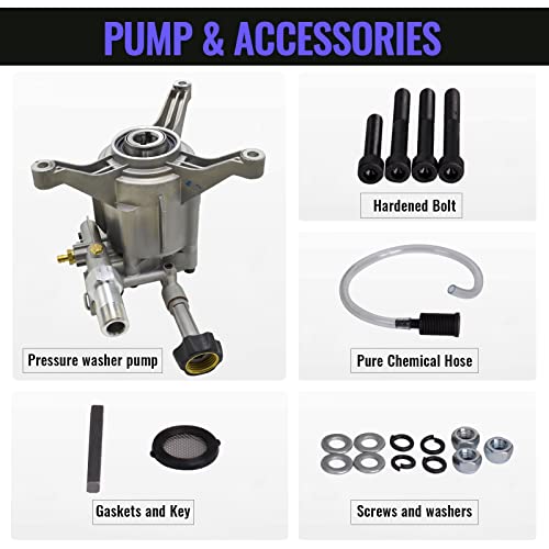 Vertical 7/8" Shaft Pressure Washer Pump, Max 3200 Psi 2.4 Gpm, Power Washer Pump For Power Washer Compatible With 308653045, 308653093, 308653052, 308653078 #TOP6