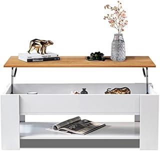 Blisswood Coffee Table With Storage, Lift Up Coffee Tables for Living Room, Wooden Coffee Table With 1 Shelf Large Hidden Storage Modern Rectangular Sofa End Lift-Top Tea Table Furniture (Black)