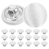 DEARMAMY 60 Botones Redondos de Tela Satinada en Color Claro 16l (10 Mm)...