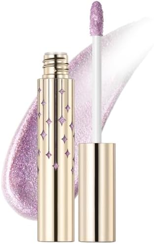 FOCALLURE High Shine Glitter Lip Gloss,Hydrates and Soothes Lips for a Gorgeous,Delivers a Non-sticky Glossy finish,Long-lasting Shine & Fuller-looking Lip Makeup,PK01 LULLABY