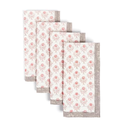 Image of Over & Back Hand-Blocked Printed Cotton Cloth Napkins