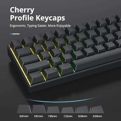Image of Fogruaden Blank Keycaps, Thick PBT Keycaps, Cherry Profile, Minimalist Grey Black Keycap, 129 Key with 7U Spacebar, Custom Keycap for Mechanical Keyboard