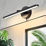 TYhogar 15.75' Plug in/Hardwired Bathroom Vanity Light Fixtures Modern Black Vanity Lights Over Mirror,3000k Warm Light 12w Eye-Friendly Wall Lamps Acrylic Picture Light Led Light Bar for Bedroom