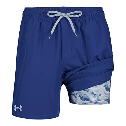 Image of Under Armour Mens Compression Lined Volley Swim Trunks, UPF 50+ Sun Protection, Drawstring Closure & Elastic Waistband