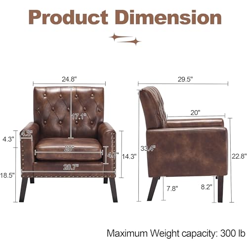 Abbrevi Mid Century Faux Leather Chair