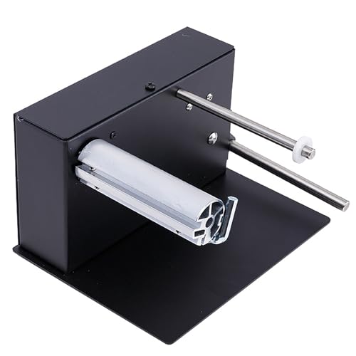Máquina rebobinadora de etiquetas, bobinado de calcomanías con rebobinado de 2 vías, se sincroniza con impresora, no necesita tubos de papel, 180 mm de diámetro, para catering químico de alimentos