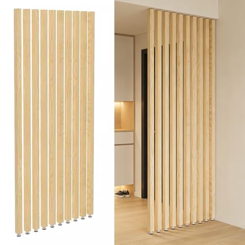HAIXHX 10 Piezas de Separador de ambientes para Interiores, Panel divisorio de Madera de Suelo a Techo para salón Moderno, Estudio, recibidor(75cm/29.5in/2.46ft)