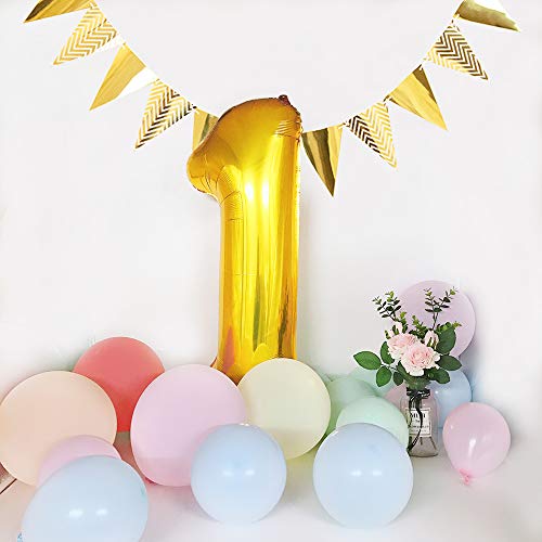 Toniful 40 Inch Gold Large Numbers Balloon 0-9 Birthday Party Decorations,Foil Mylar Big Number Balloon Digital 0 For Birthday Party,Wedding, Bridal Shower Engagement Photo Shoot, Anniversary #TOP2