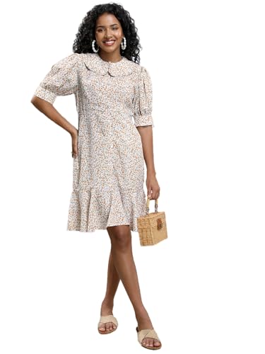 Image of Tokyo Talkies Women's Three-Quarter Sleeves Round Neck Printed Dresses | Stylish| Casual