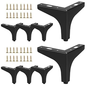 Taotazon 8er-Set Möbelfüße Metall Schwarz