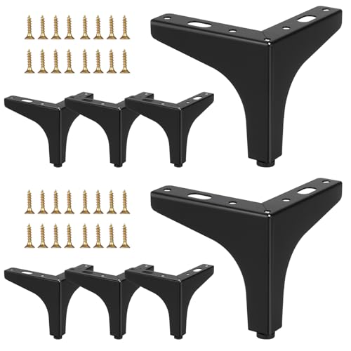 Taotazon 8er-Set Möbelfüße Metall Schwarz